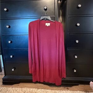 Women's Burgundy Sweater Cardigan
